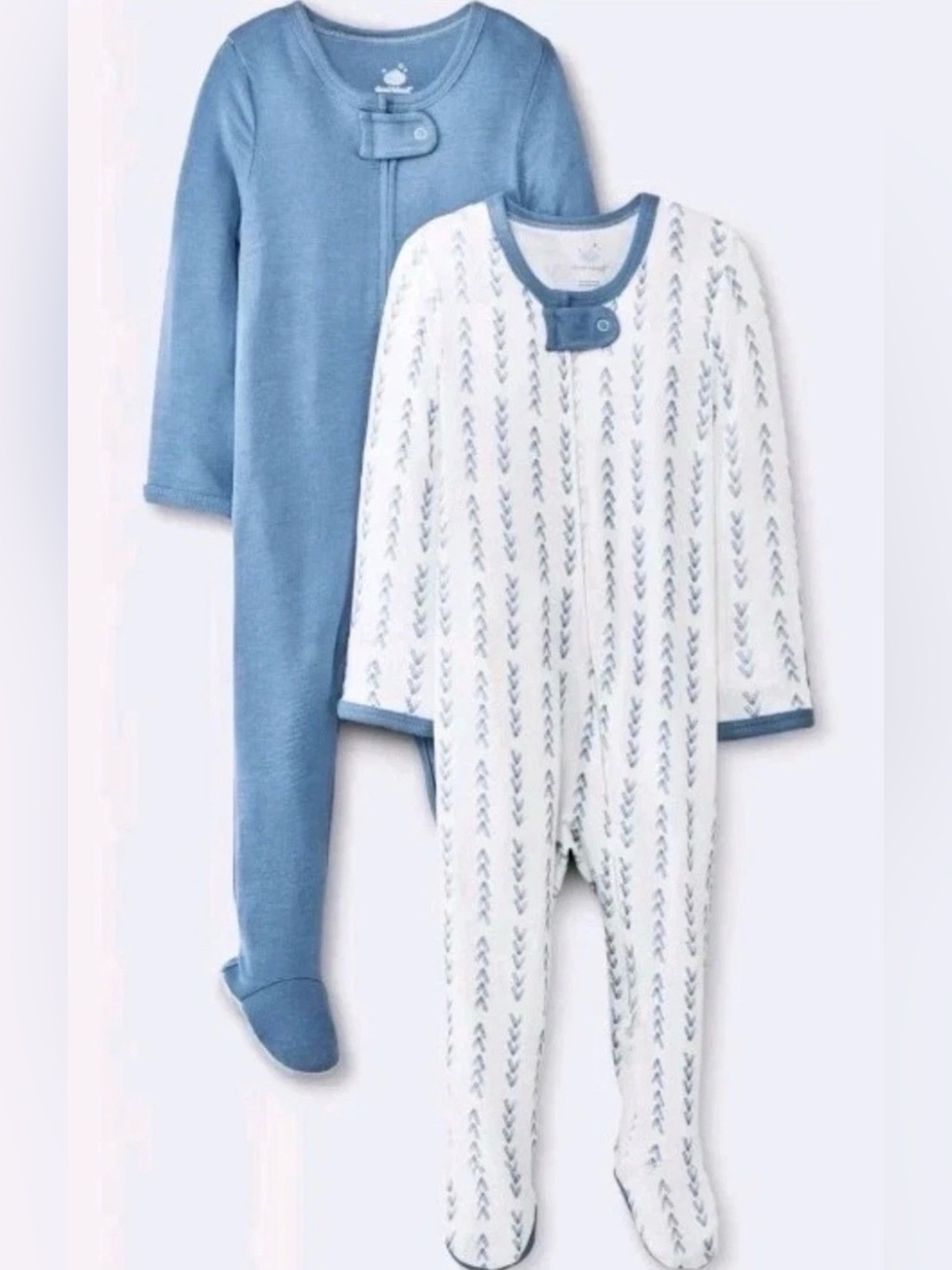 NWT 2pack Cloud Island Footie Sleepers Blue & White 6-9 Month